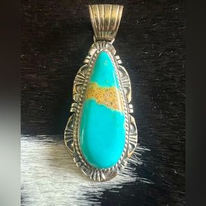 Native American Turquoise and Sterling signed Pendant